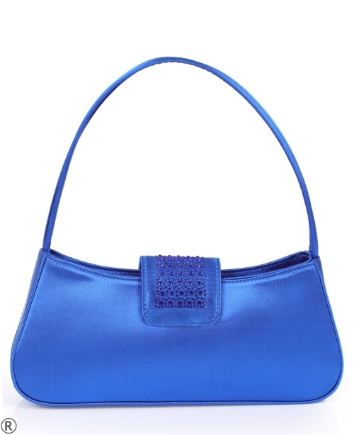 Елегантна чанта в син цвят с камъни- Isabelle