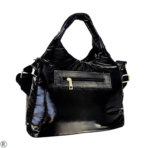 Дамска черна чанта тип торба- Laura Biaggi