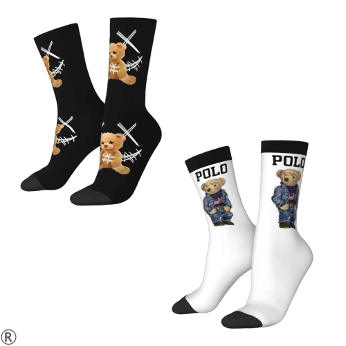 Сет от чорапи с плюшено 3D мече - Americana Polo