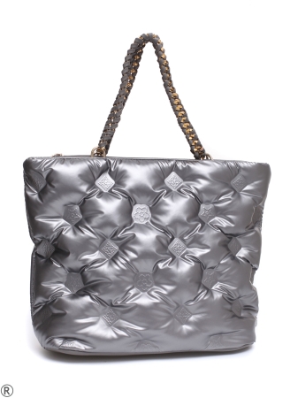Дамска ежедневна чанта от ефектна шушлякова материя- Valerie Silver