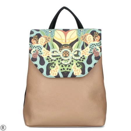 Дамска раница с капак- EGO Beige 10428