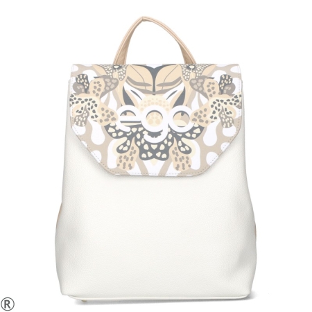 Дамска раница с капак- EGO White 10430