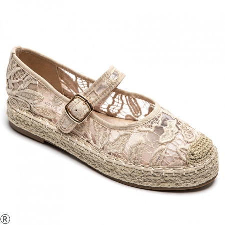 Дамски мрежести еспадрили- Klara Beige 10439