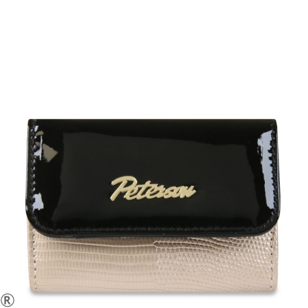 Дамско портмоне в черен и бежов цвят- PETERSON 10467