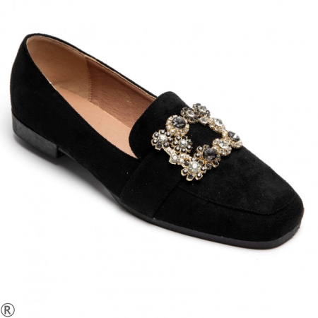 Черни равни лоуфъри- Siana Black 10484