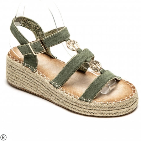 Зелени сандали на платформа- Edita Green 10489