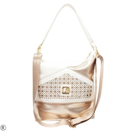 Чанта в бяло и златно- Laura Biaggi White Gold 10645