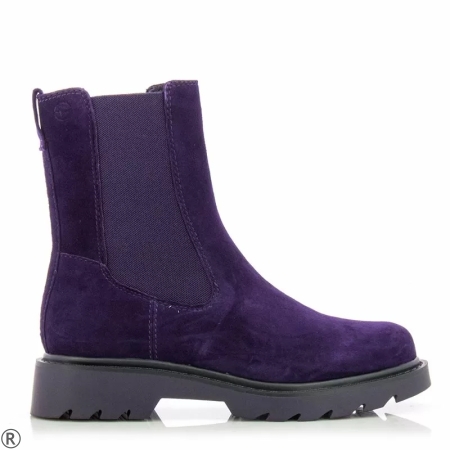 Лилави боти от естествен велур- Tamaris Purple 11180