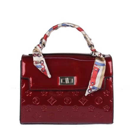 Твърда дамска чанта в червен лак- Gallantry Multi Red 11326