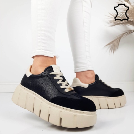 Спортни обувки от естествена кожа - Daris Black 11730