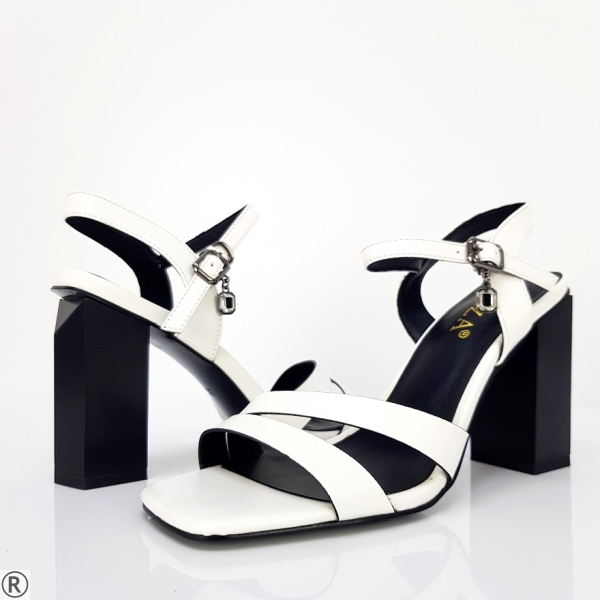 Дамски елегантни сандали в бял цвят- Mikra White