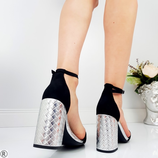 Дамски елегантни сандали на висок ток- Elza Black