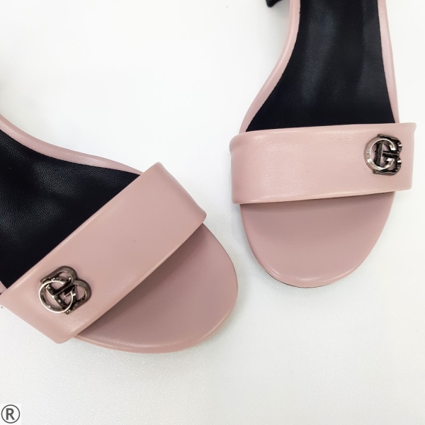 Дамски сандали в цвят пепел от рози- Valeta Pink