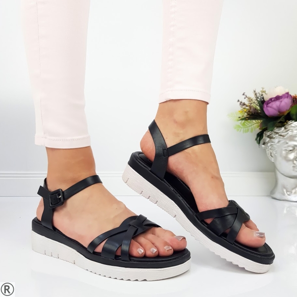 Дамски сандали на платформа в черен цвят- Petra Black