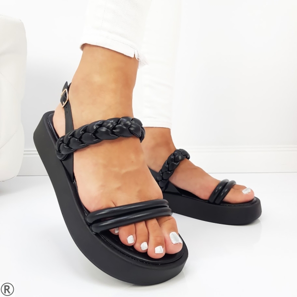 Дамски сандали на платформа в черен цвят- Vivian Black