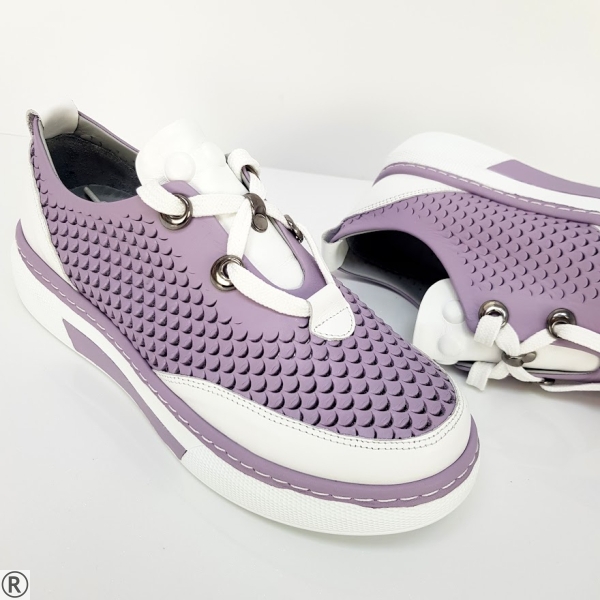 Лилави ежедневни обувки естествена кожа- Amaya Violet