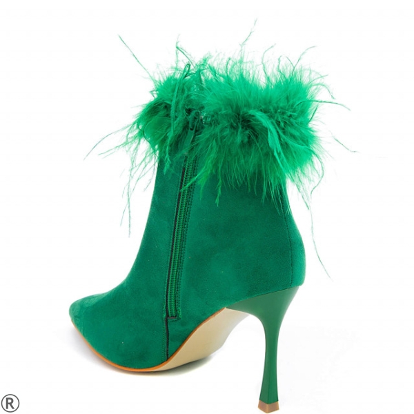 Дамски боти в зелен цвят с пера - Frances Green