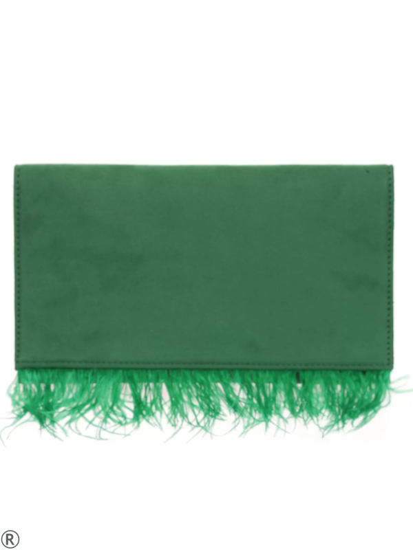 Дамска парти чанта в зелен цвят от велур- Duane Green