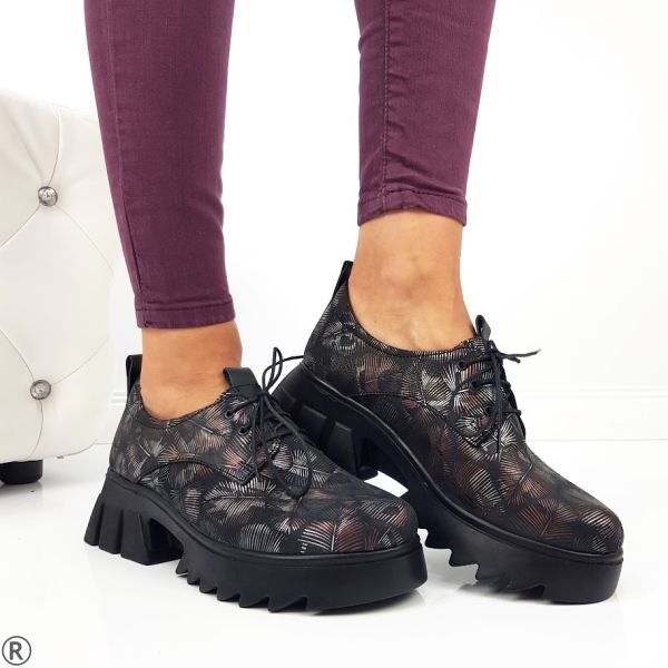 Ежедневни обувки от естествена кожа на платформа- Emily