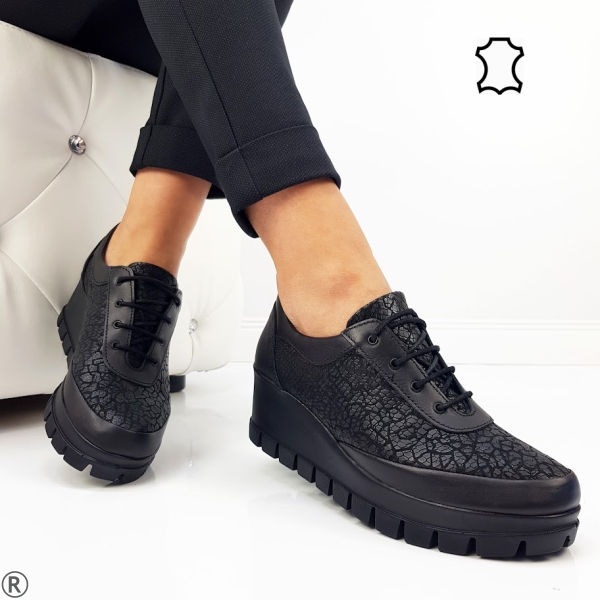 Черни обувки от естествена кожа- Natalie Black