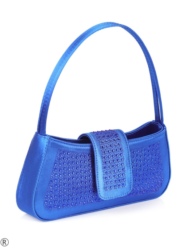 Елегантна чанта в син цвят с камъни- Isabelle