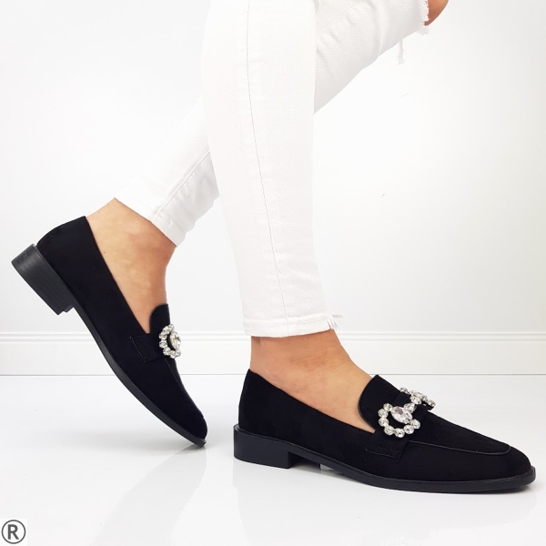 Ежедневни обувки от черен велур- Sofia Black