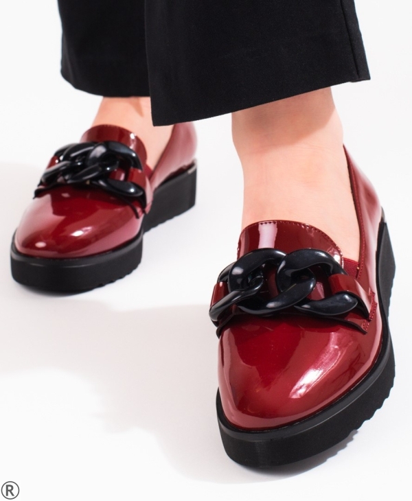 Дамски обувки в цвят бордо- Mira Red