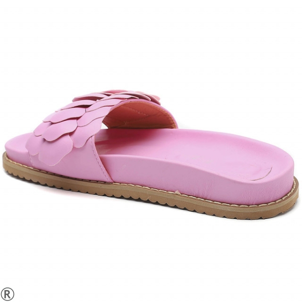 Дамски цикламени чехли на платформа- Bianca Pink