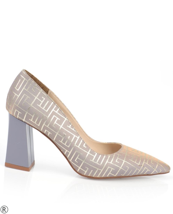 Елегантни обувки на широк ток- Skarlett Gold