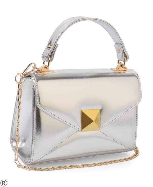 Дамска мини чанта в сребрист цвят- Susan Siver