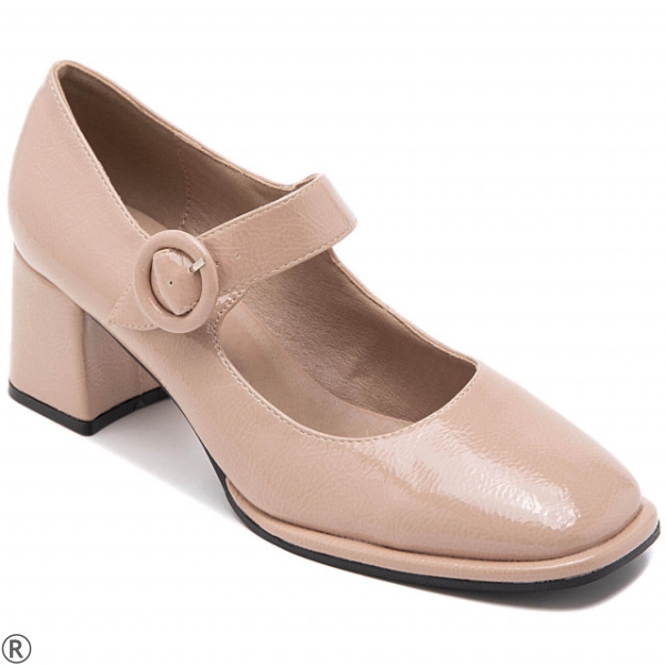 Дамски елегантни обувки от бежов лак- Kalisa Beige