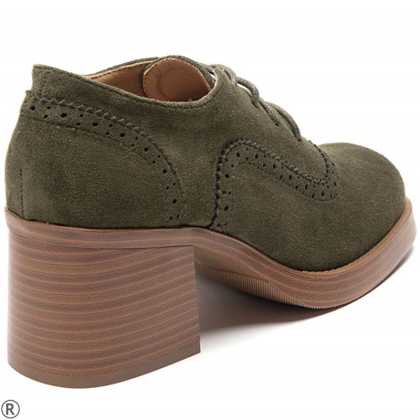 Обувки на широк ток и платформа в зелен цвят- Biana Green
