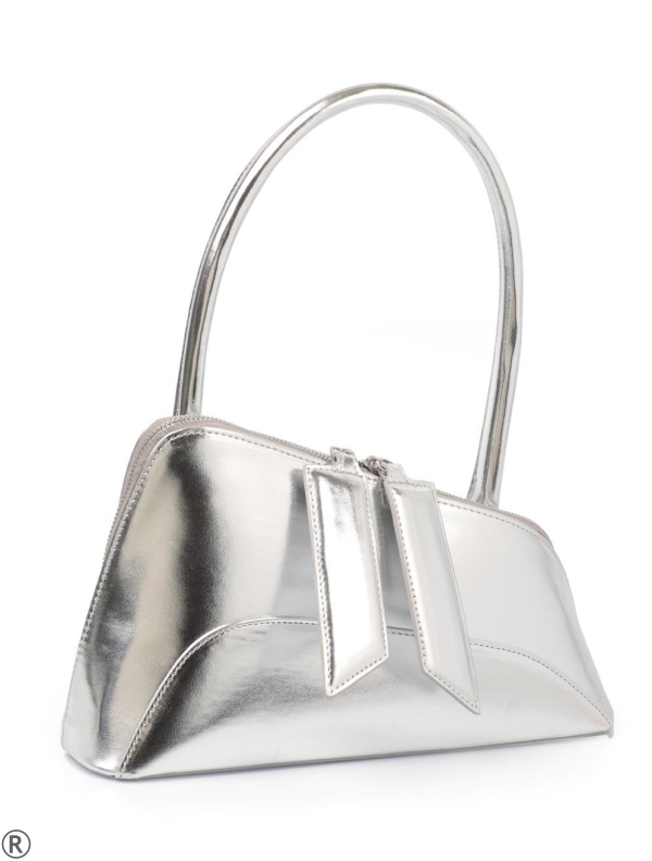 Мини дамска чанта в сребърен цвят- Jaklin Silver