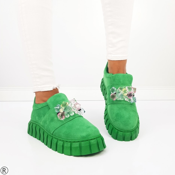 Спортни обувки с камъни в зелен цвят - Sharon Green