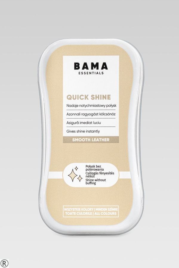 Гъба за почистване на изделия от гладка кожа Bama Essentials Quick Shine- безцветна
