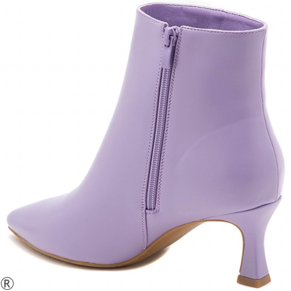 Дамски боти на нисък ток в лилав цвят- Zarina Purple