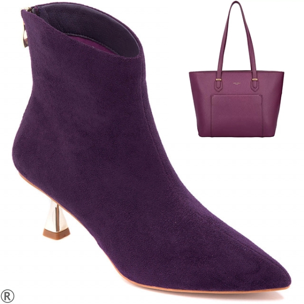Дамски елегантни боти в лилав цвят- Leyla Purple