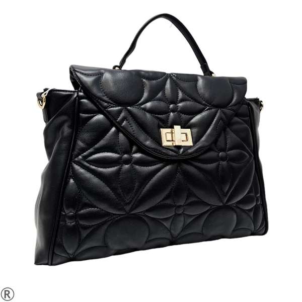 Голяма дамска чанта в черен цвят- Leila Black