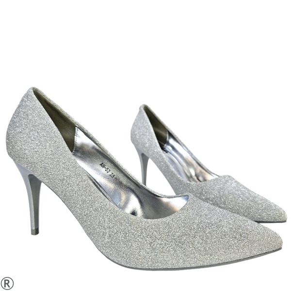 Елегантни обувки в сребрист цвят- Karin Silver