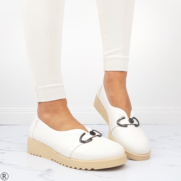 Дамски ежедневни обувки в бял цвят- Mira White