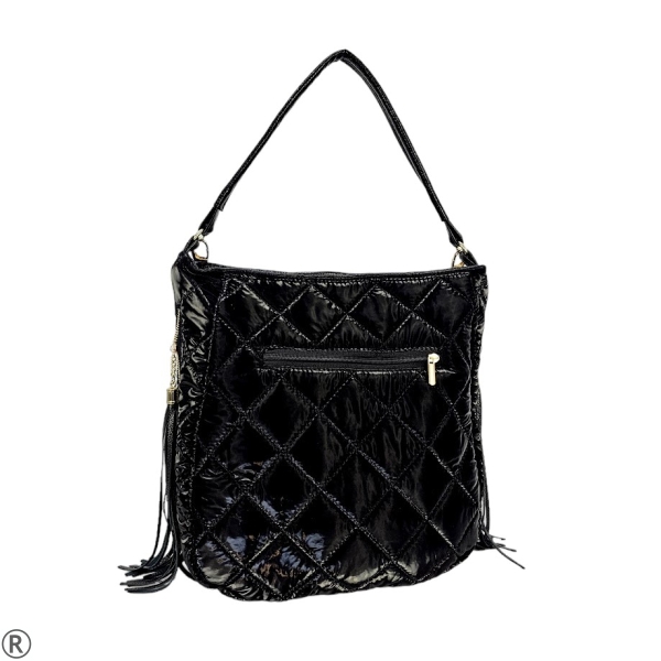 Дамска чанта тип торба в черен цвят- Laura Biaggi