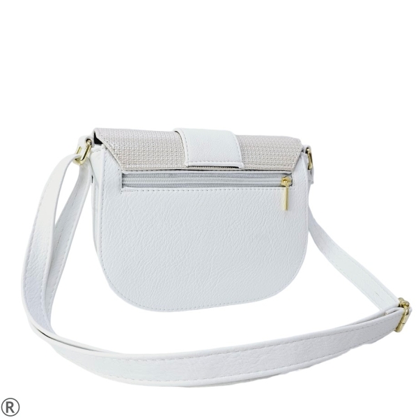Малка бяла чанта през рамо- Laura Biaggi
