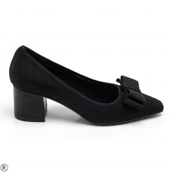 Елегантни обувки на широк ток в черен цвят- Amanda Black