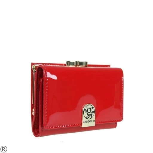 Луксозно малко дамско портмоне от естествена кожа в червен цвят- Gregorio Red