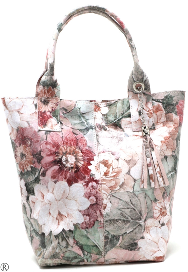 Дамска чанта от естествена кожа на цветя- Meri