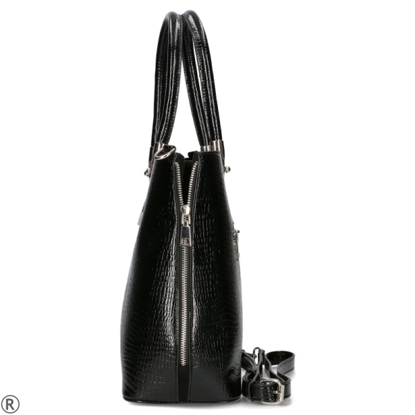 Стилна чанта в черен лак- Fiona Black