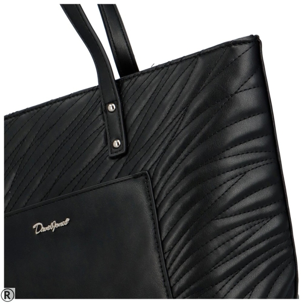 Голяма дамска чанта в черен цвят DAVID JONES- Black