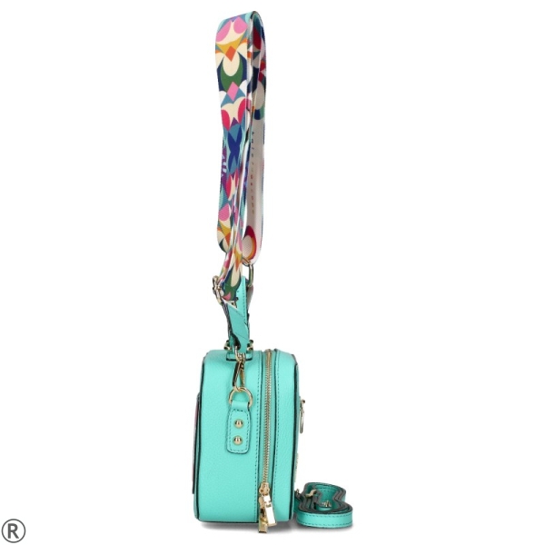 Дамска чанта от естествена кожа EGO- Turquoise