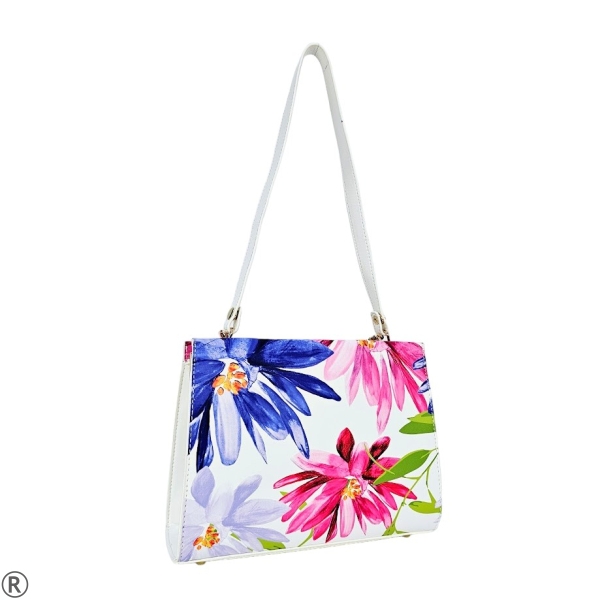 Бяла чанта с цветя- MONNARI