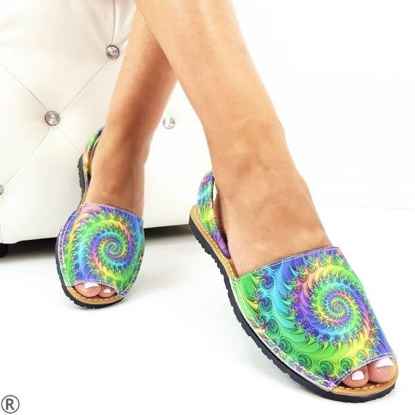 Цветни сандали от естествена кожа- Sheila